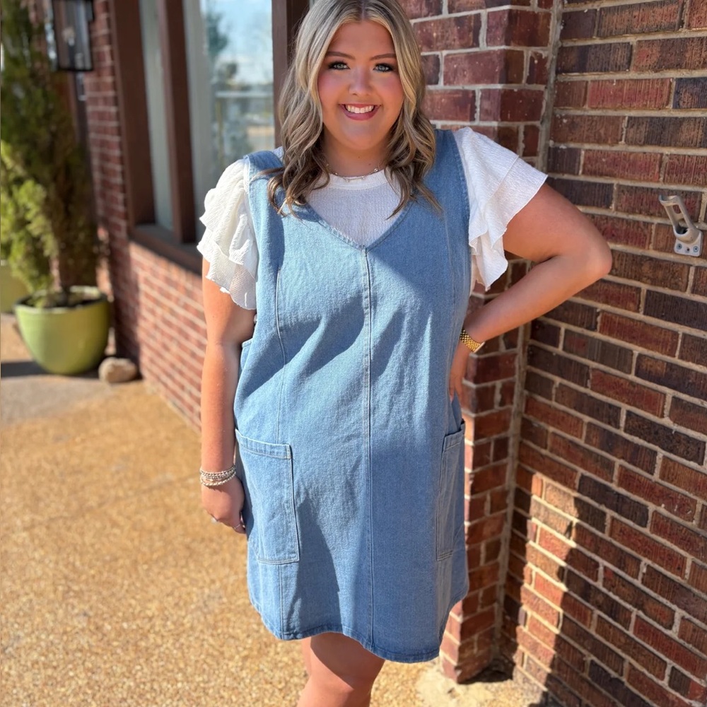 Blue Denim Sleeveless Dress